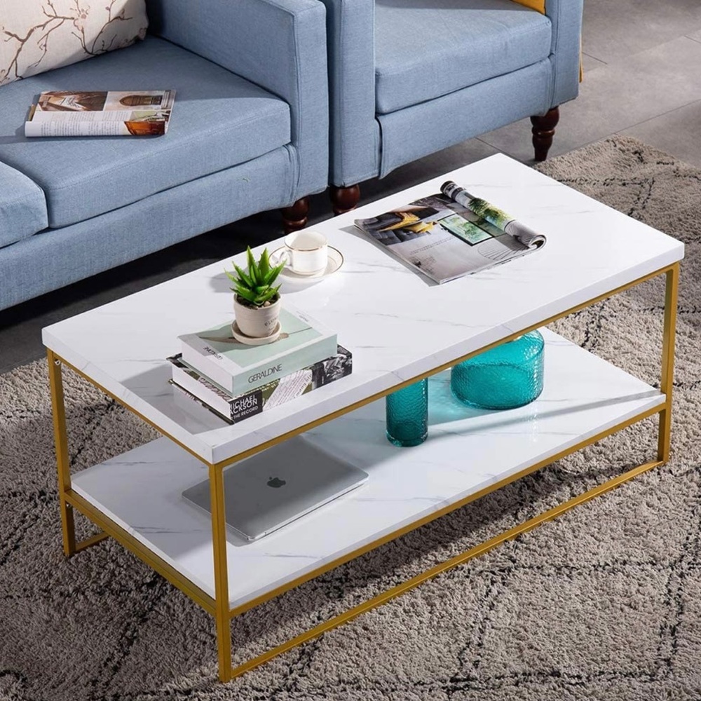 MARBLE WHITE MODERN COFFEE TABLE